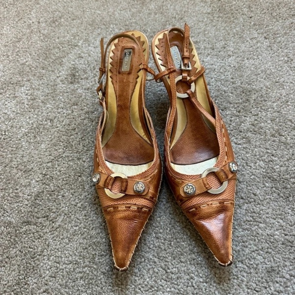 Chic Brown Slingback Heels with Buckle Detail